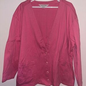 Vintage Lands End Pink Cardigan - Size XL 18-20